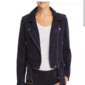 BLANK NYC Suede Moto Jacket in NAVY size LARGE